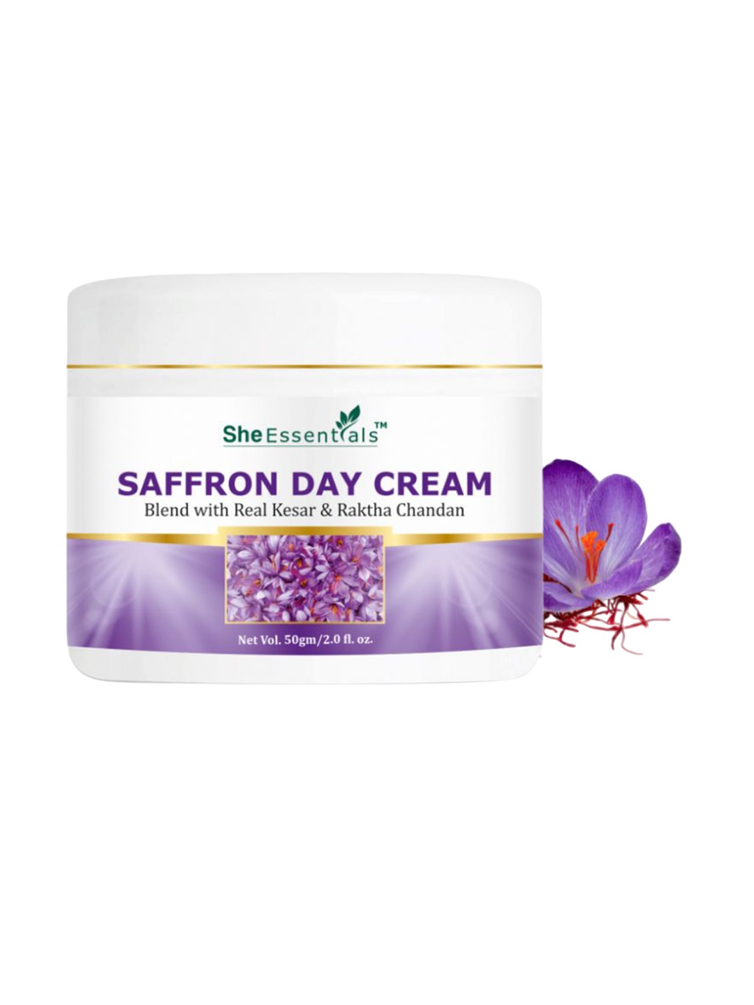 

She Essentials Saffron Day Cream With Turmeric Extract - 50g, Transparent