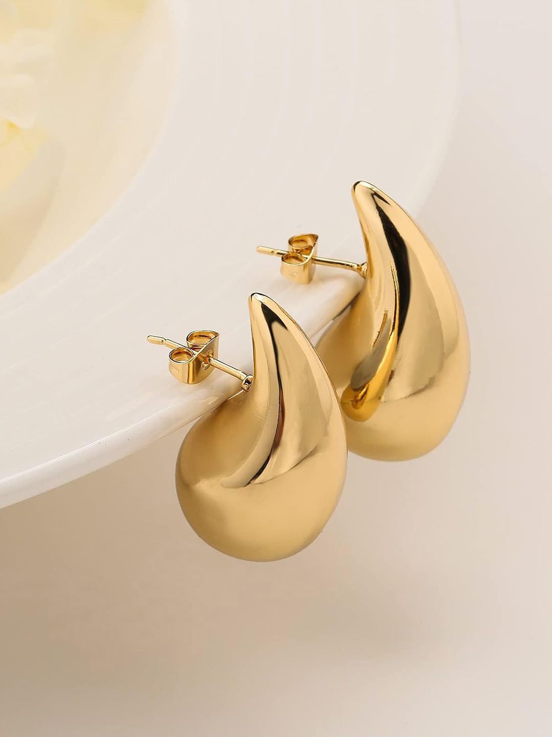 

YouBella Gold Plated Teardrop Shaped Studs