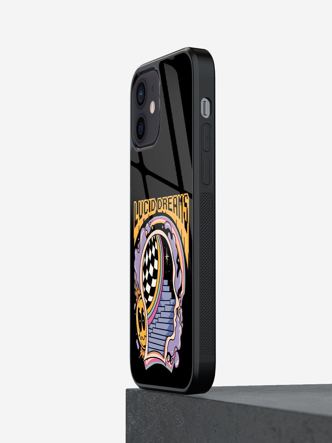 

macmerise Abstract Printed iPhone 12 Back Case Mobile Accessories, Black