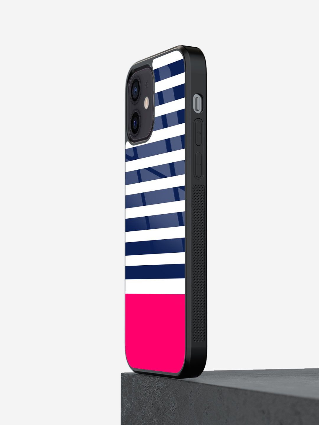 

macmerise Geometric Printed iPhone 12 Mini Back Case Mobile Accessories, Black