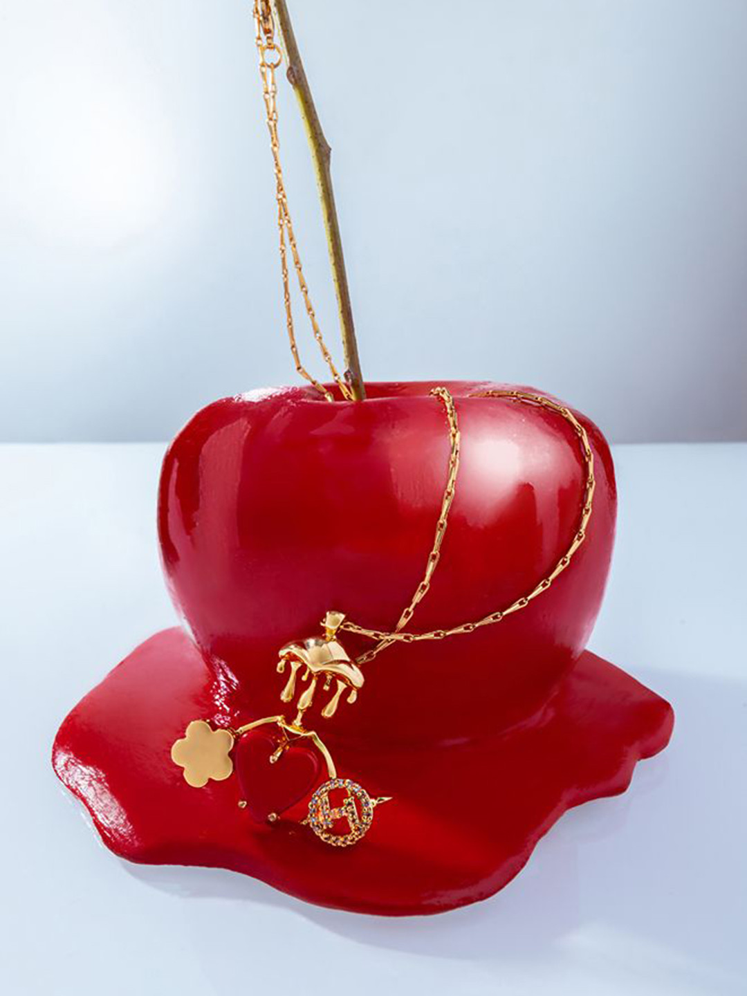 

Outhouse 22KT Gold-Plated The Iconette With Glistening Crystal Zircon Pendant