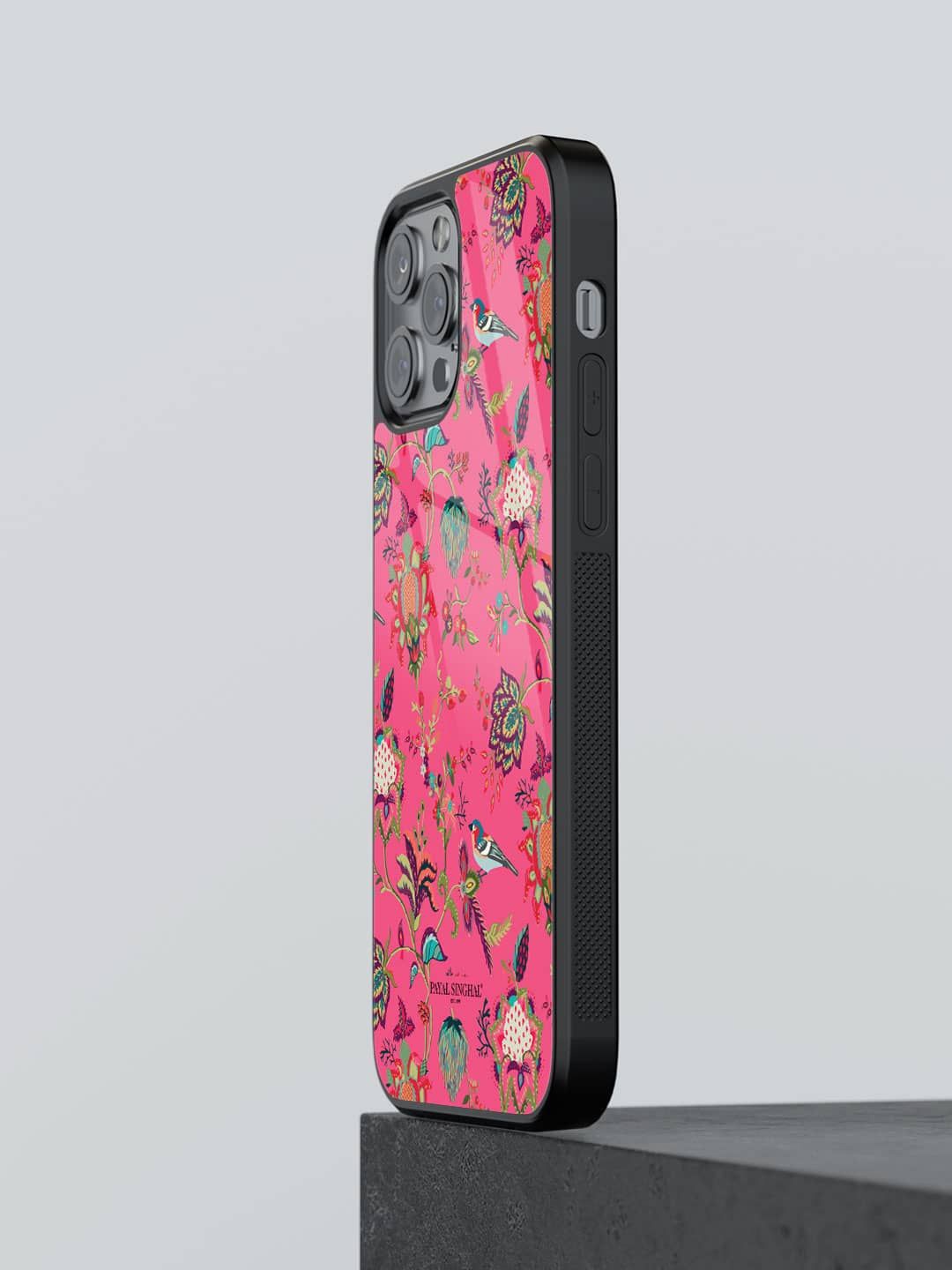 

macmerise Floral Printed iPhone 12 Pro Back Case Mobile Accessories, Pink