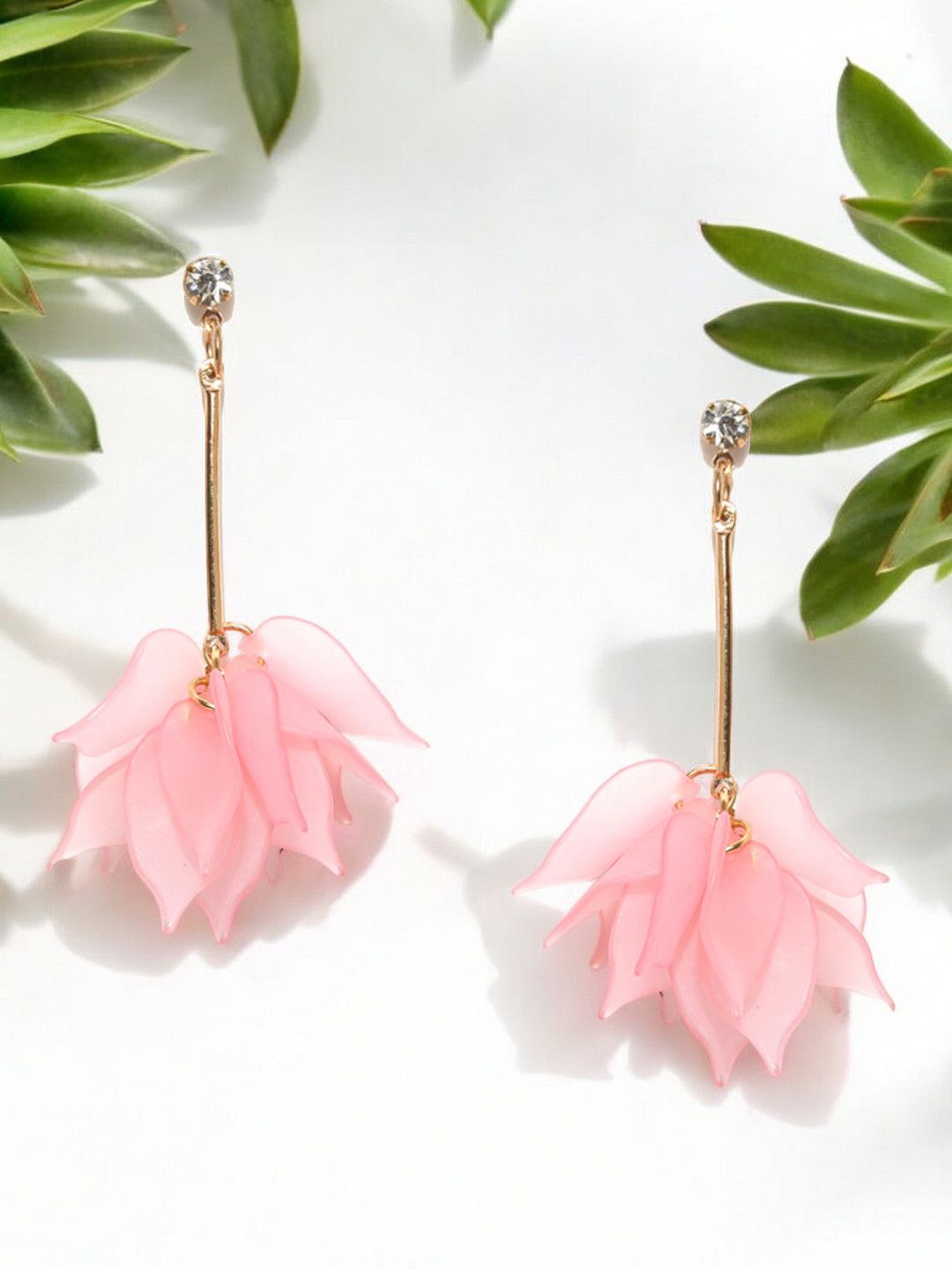

fabula Stone Studded Floral Drop Earrings, Gold