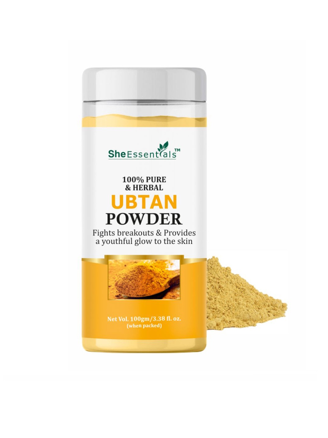 

She Essentials 100% Natural Ubtan Powder Face Pack & Skin Glow - 100gm, Transparent