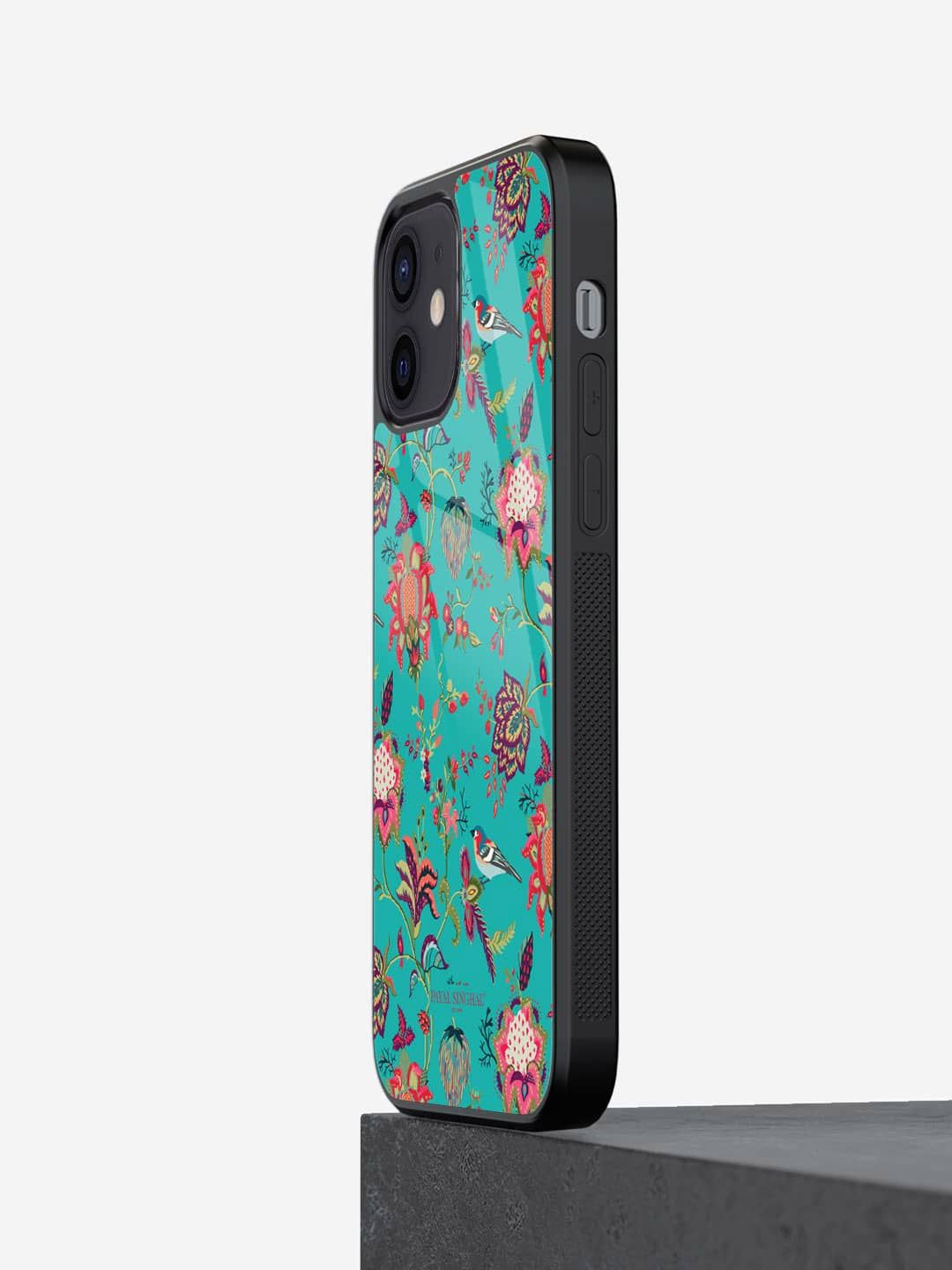 

macmerise Floral Printed iPhone 12 Back Case Mobile Accessories, Blue