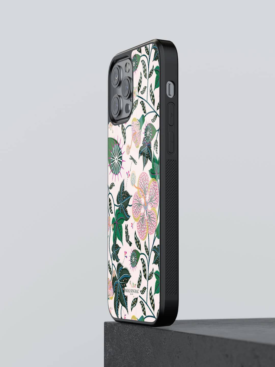 

macmerise Floral Printed iPhone 12 Pro Max Back Case Mobile Accessories, Pink