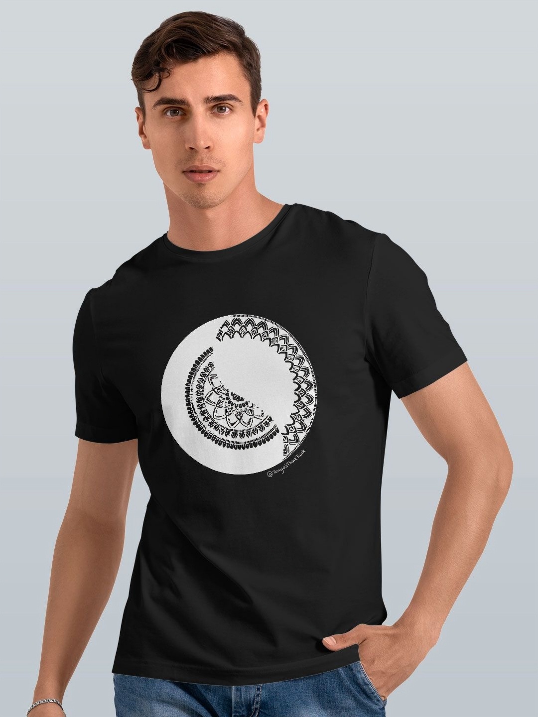 

macmerise Men Printed Pockets T-shirt, Black