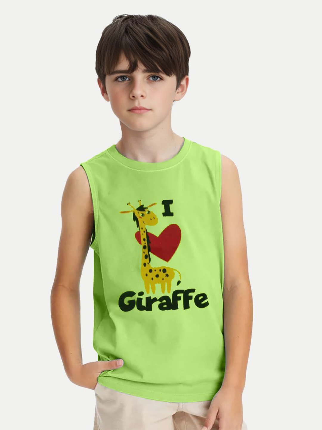 

BAESD Boys Graphic Printed Round Neck T-shirt, Green