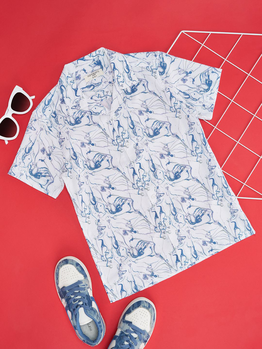 

Pantaloons Junior Boys Opaque Printed Casual Shirt, Off white