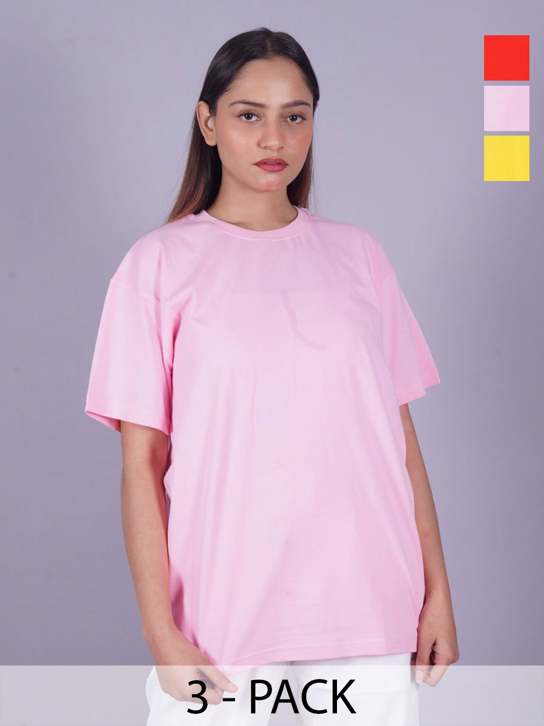 

VYVE Women 3 Drop-Shoulder Sleeves Pockets T-shirt, Multi
