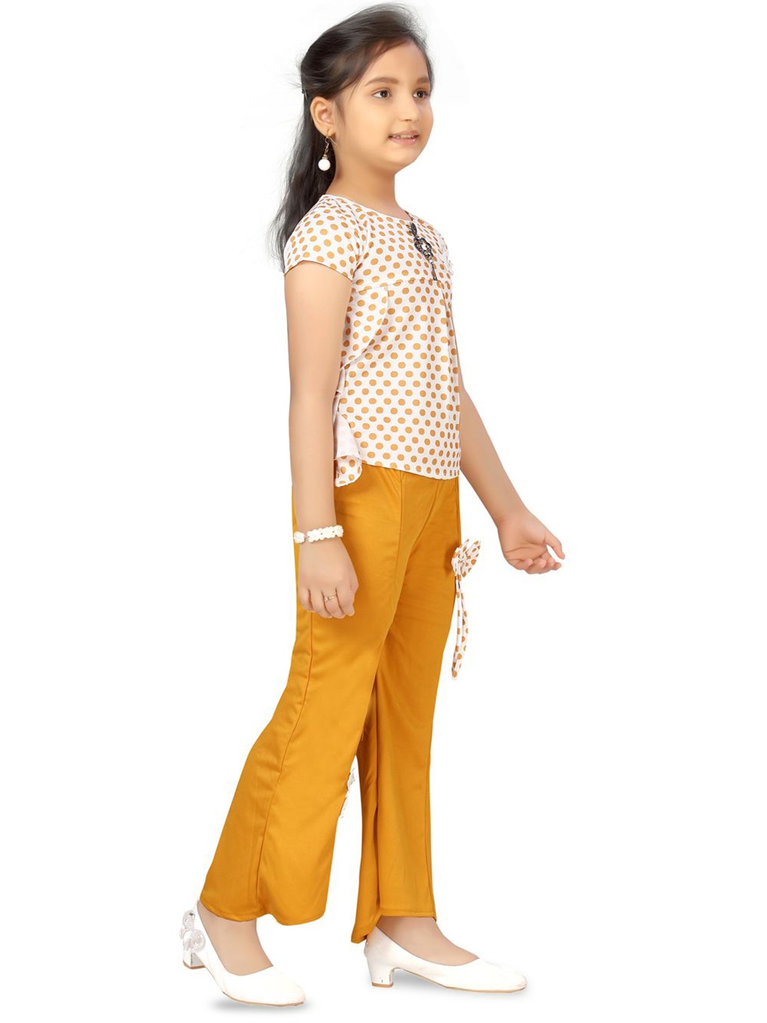 

BAESD Girls Printed Top with Trousers, Yellow