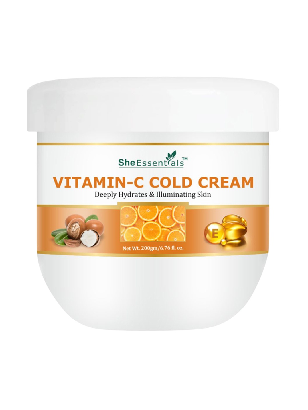 

She Essentials Vitamin C Cold Cream With Shea Butter - 200g, White