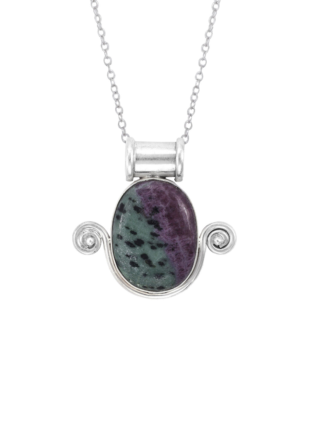 

Exotic India Rhodochrosite Gemstone Sterling Silver Pendant