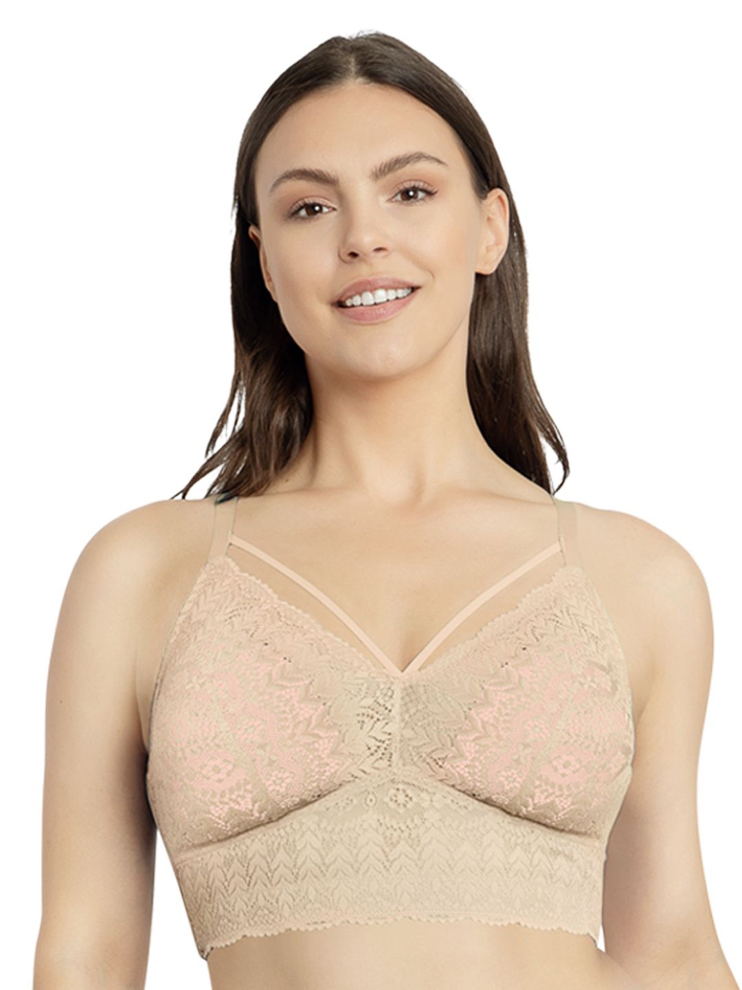 

PARFAIT Women Self Design Half Coverage Underwired Bralette Bra, Nude