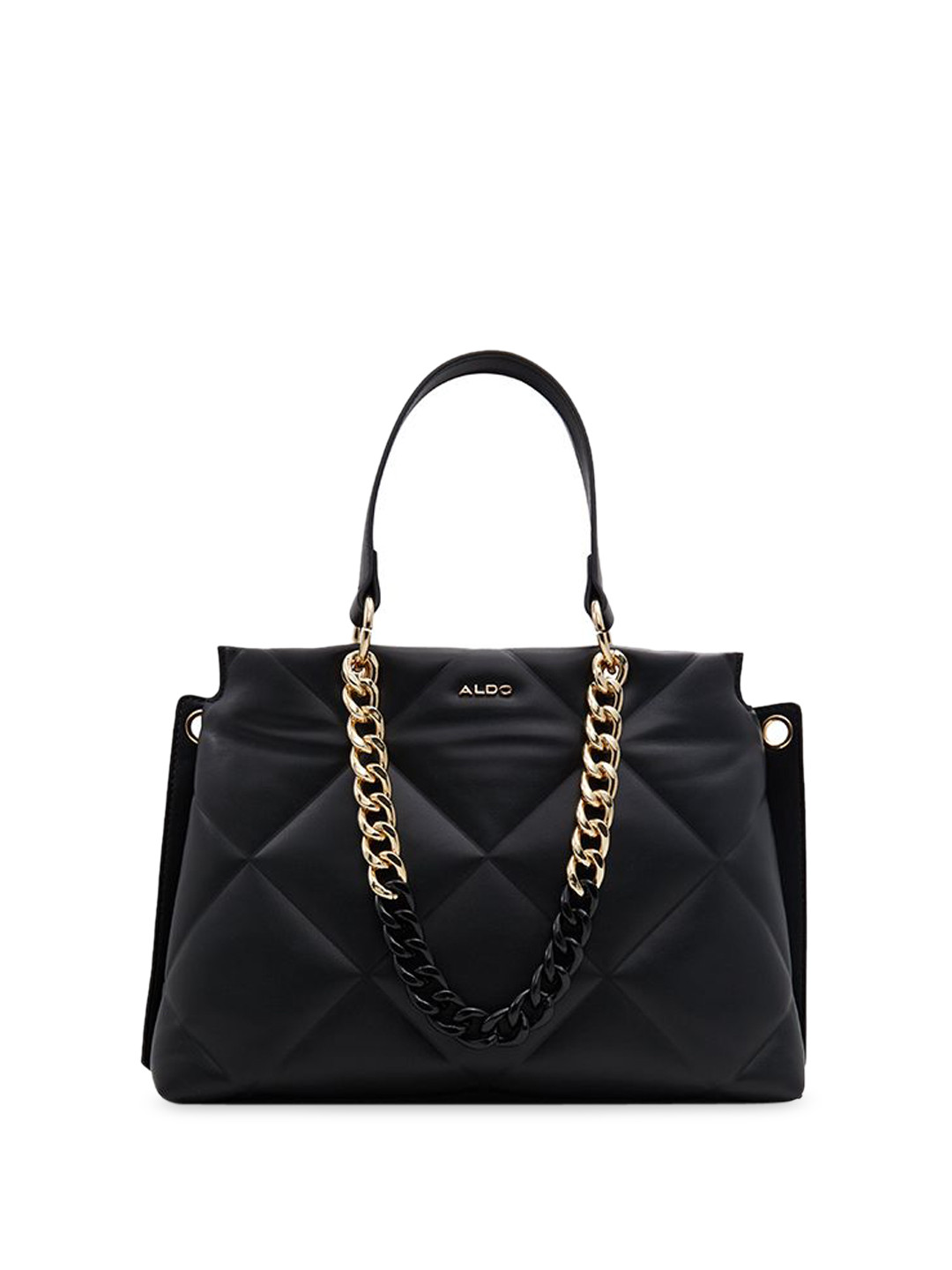 

ALDO Women Textured Structured Handheld Bag, Black