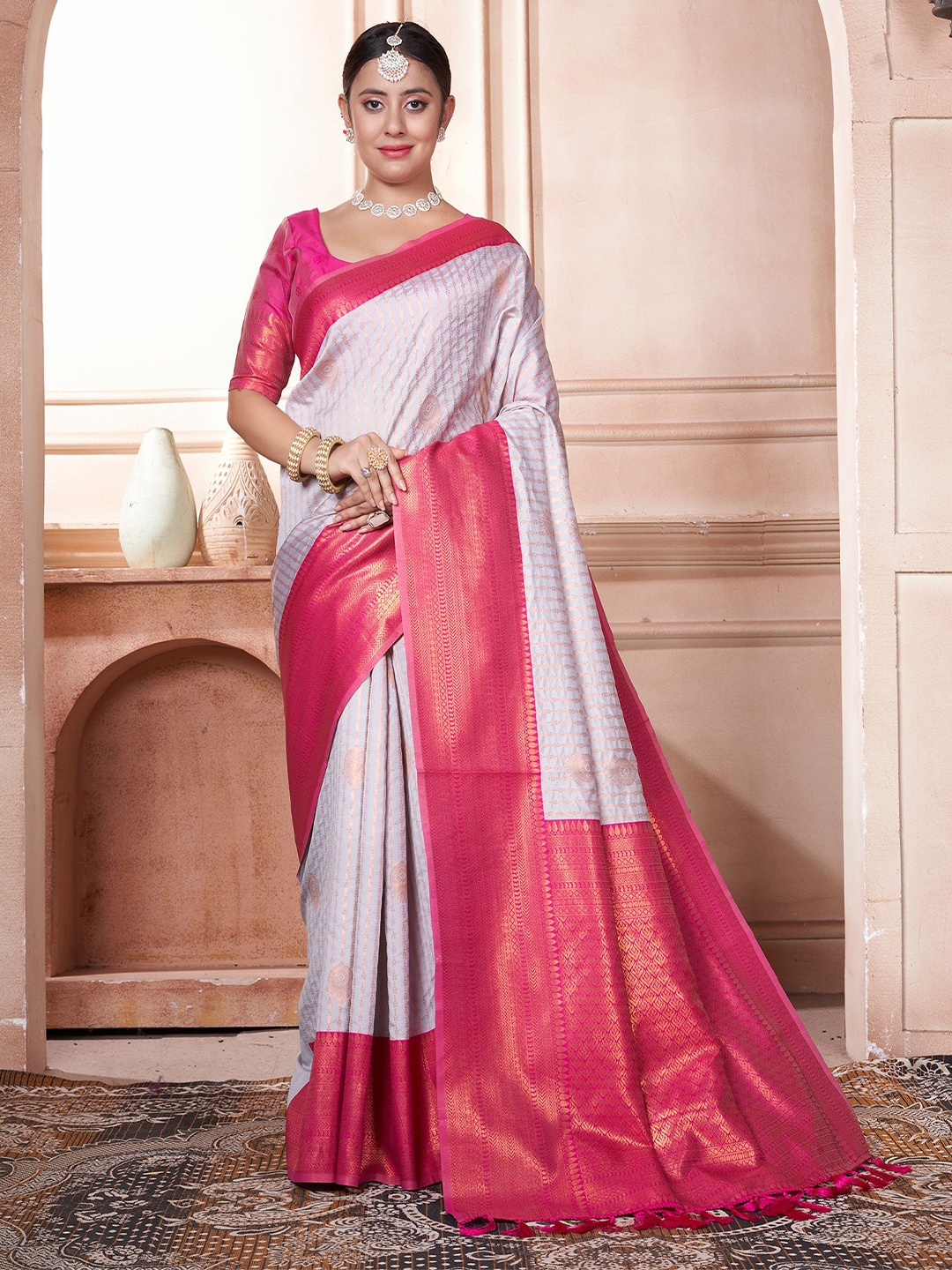 

Anouk Woven Design Zari Kanjeevaram Saree, Grey