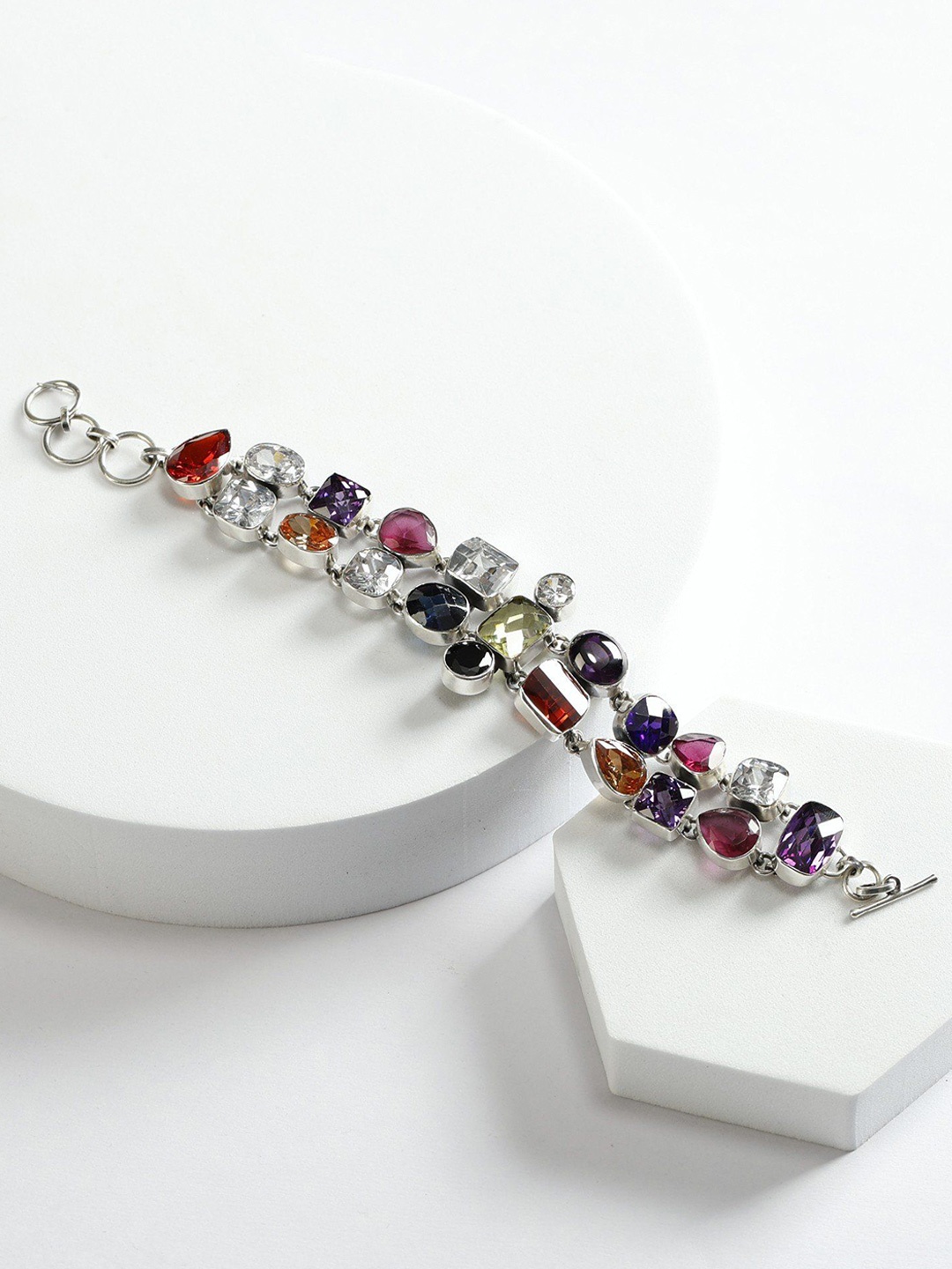 

Exotic India Faceted Multi-Gemstone Sterling Silver Bracelet