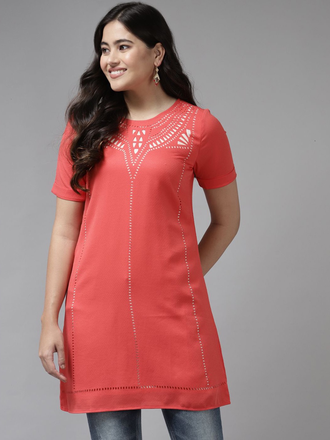 

BAESD Georgette Maxi Longline Top, Red