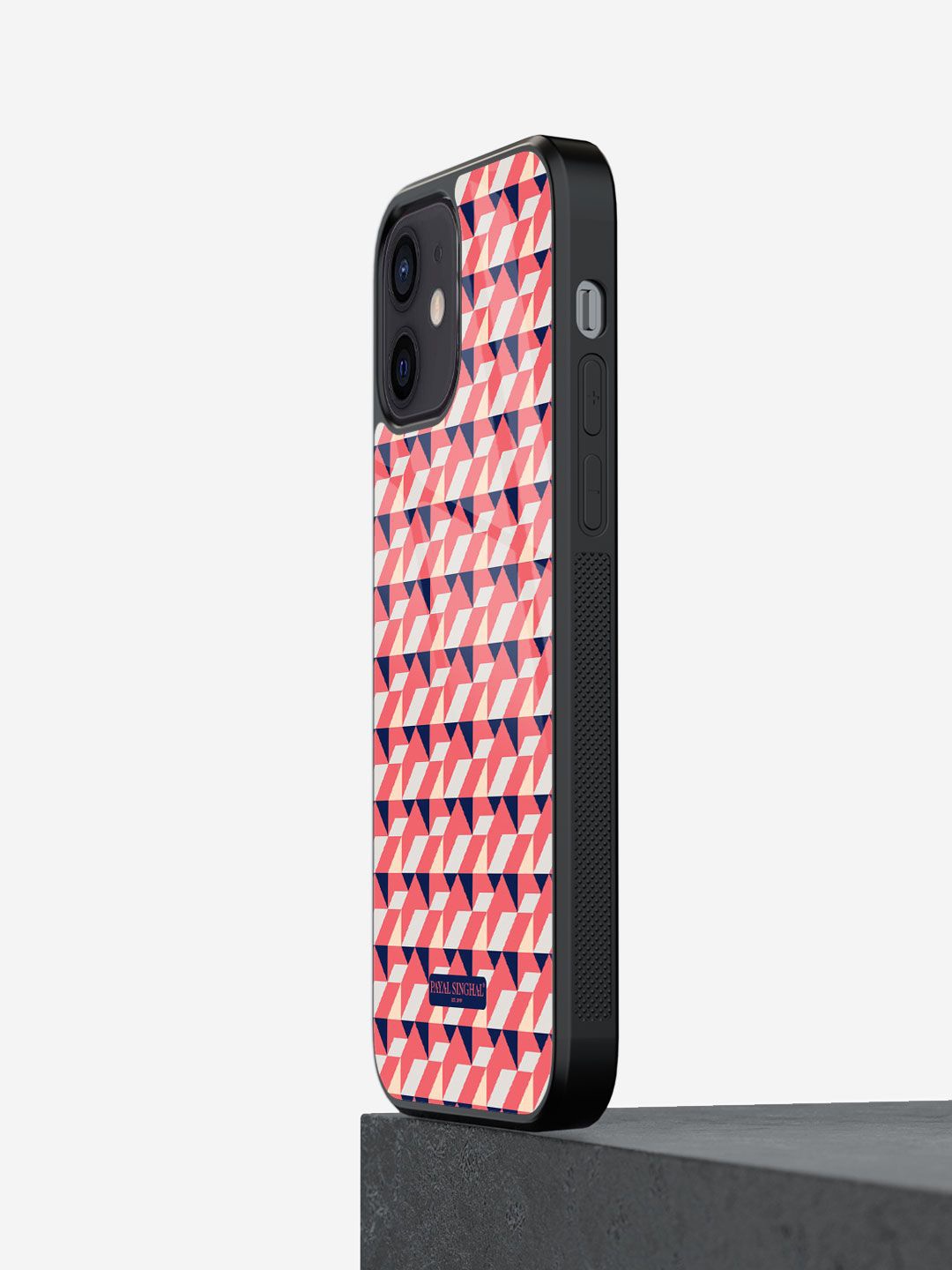 

macmerise Geometric Printed iPhone 12 Mini Back Case Mobile Accessories, Red