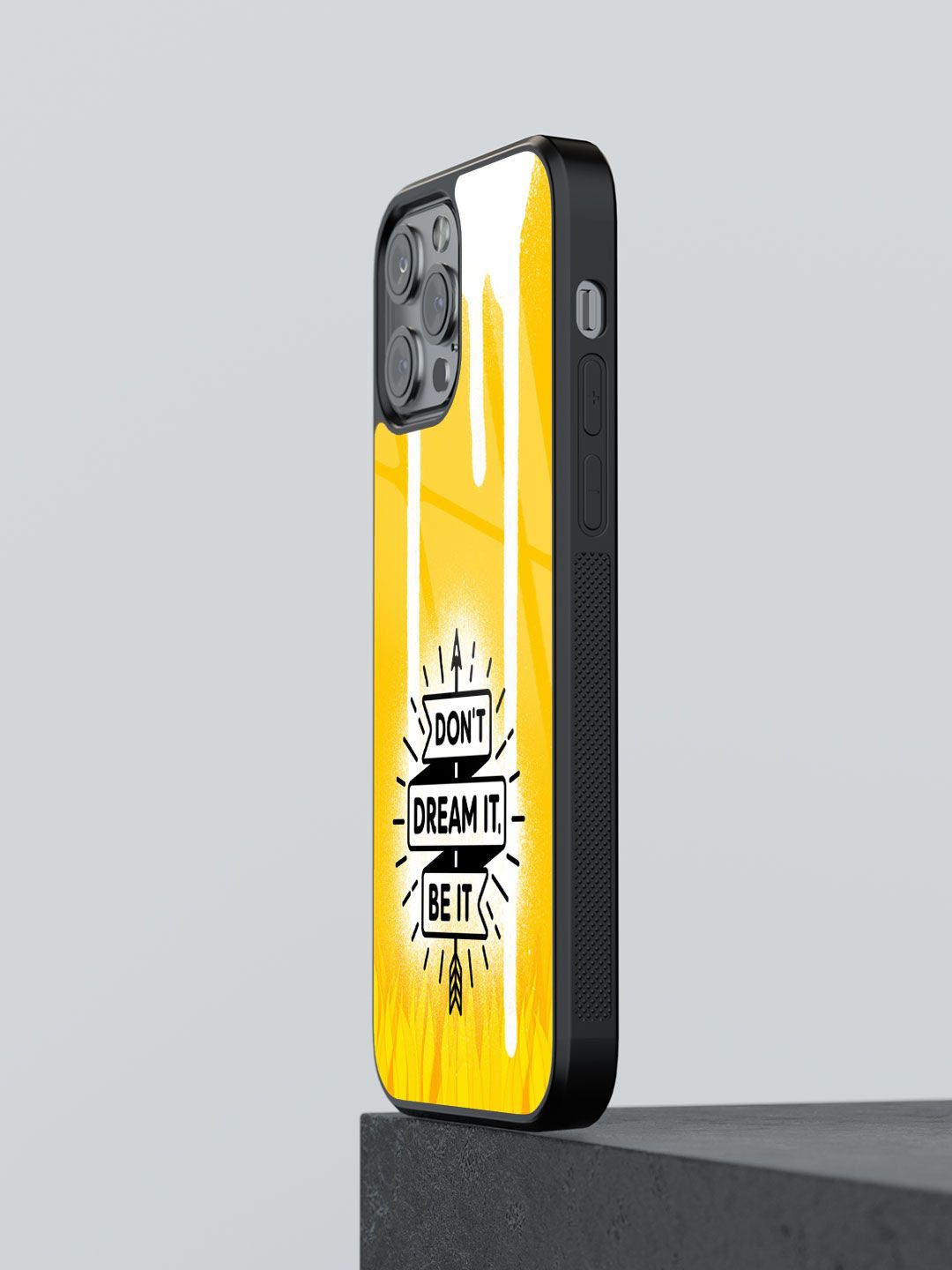 

macmerise Typography Printed iPhone 12 Pro Max Back Case Mobile Accessories, Yellow