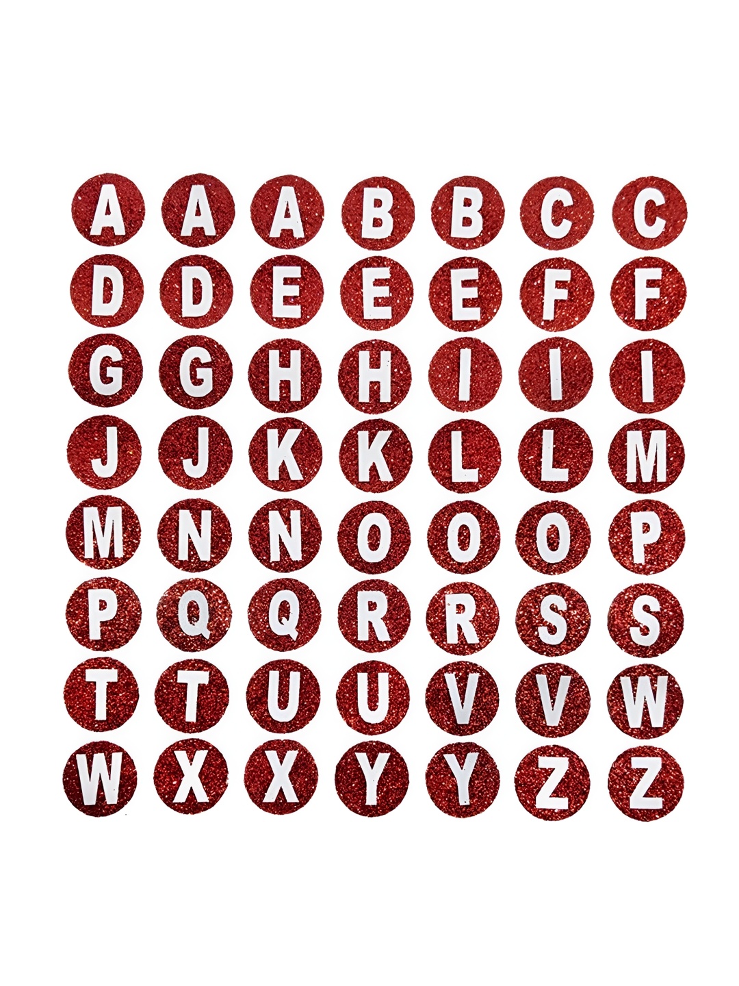 

Comet Busters Red & White Printed Self-Adhesive Uppercase Glitter Alphabet Stickers
