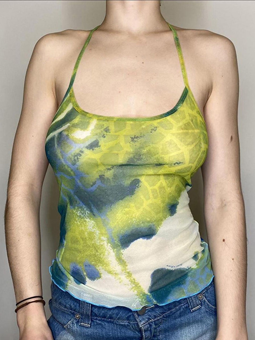 

LULU & SKY Print Top, Green