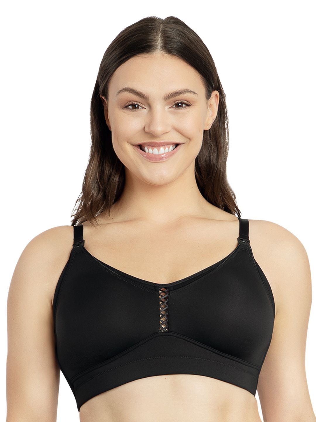 

PARFAIT Solid Non Padded Full Coverage Maternity Bra, Black