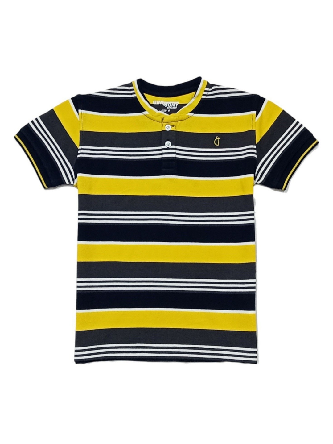 

Gini and Jony Boys Striped Polo Collar Applique T-shirt, Yellow