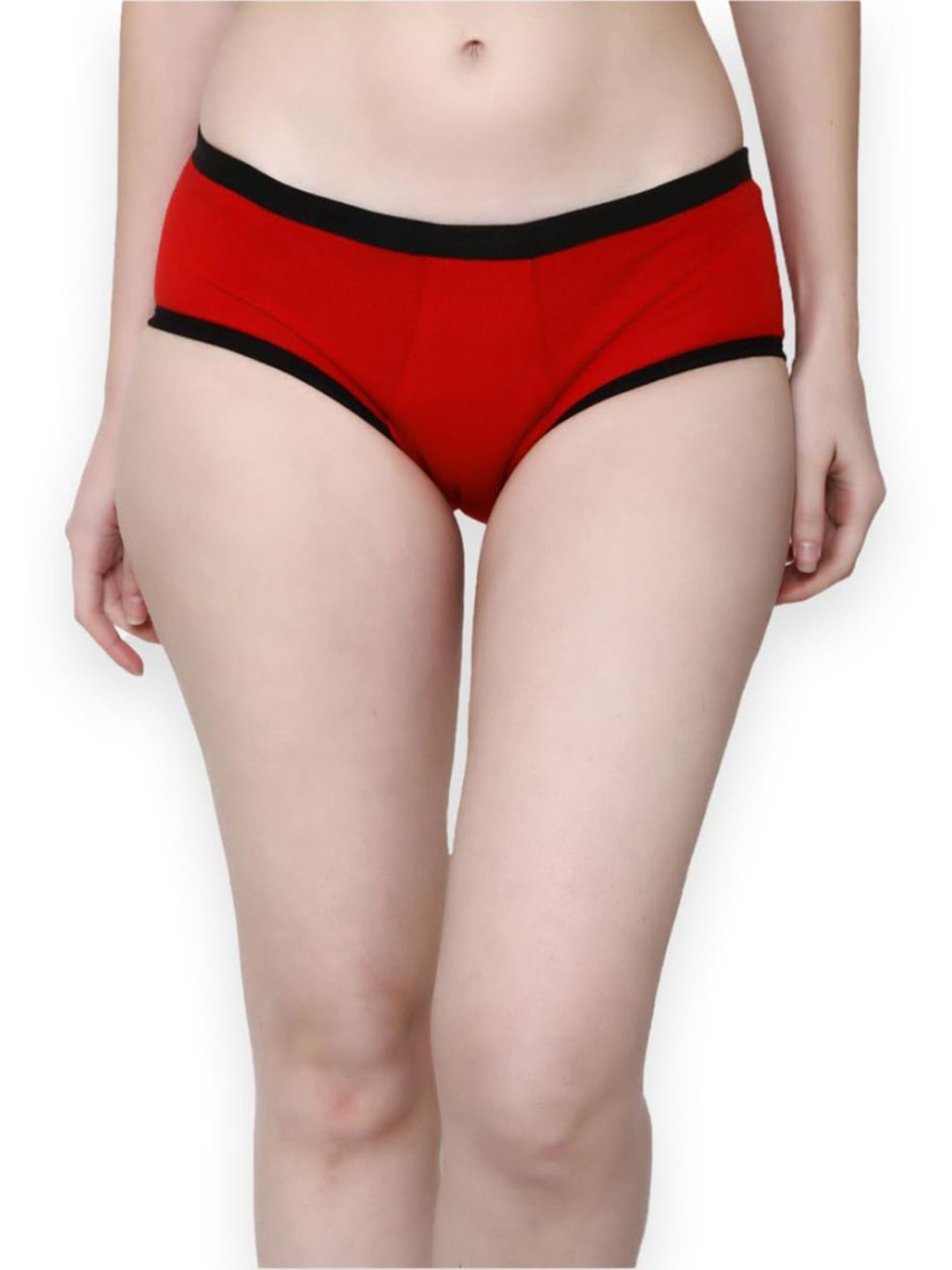 

CareDone Cotton Mid-Rise Heavy Absorbent All Day Protection Leak-Proof Period Briefs, Red