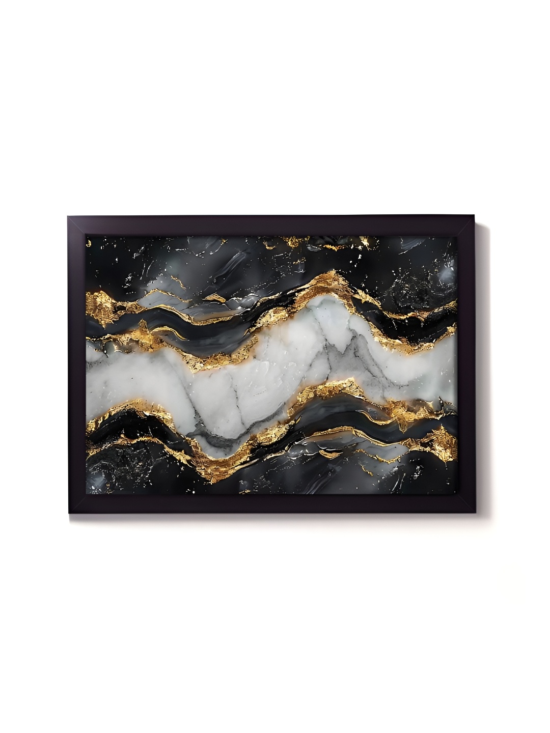 

RANDOM Gold Toned & Black Abstract Wooden Wall Art