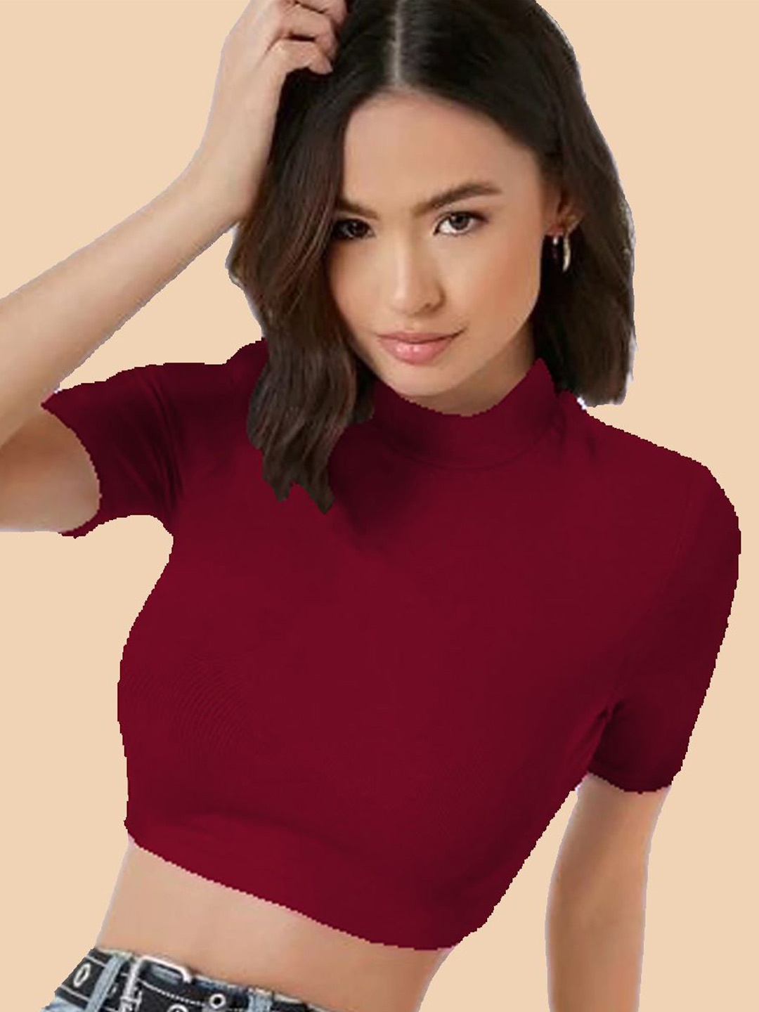 

Dream Beauty Fashion Crop Top, Maroon