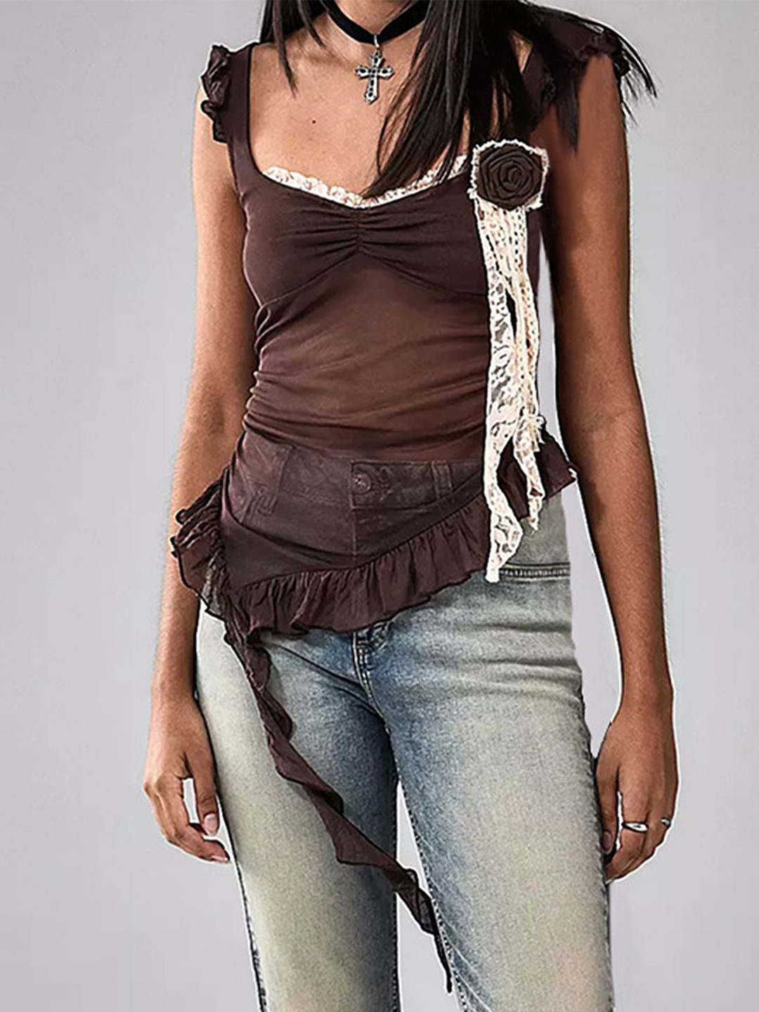 

LULU & SKY Tank Top, Brown