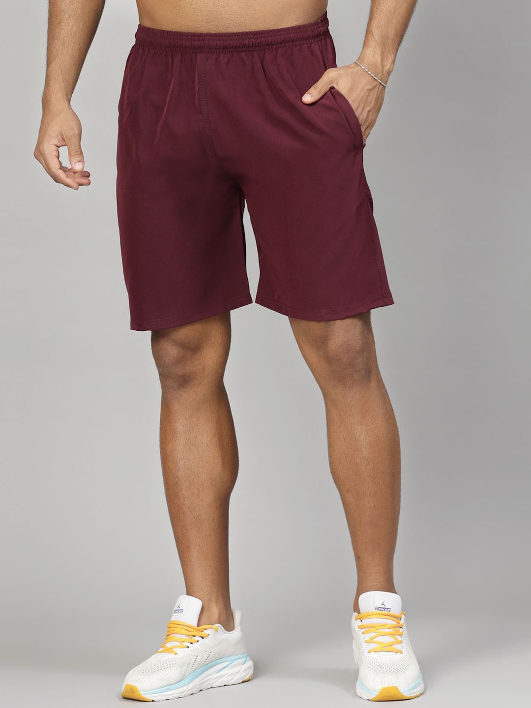 

UZARUS Men Running Sports Shorts, Maroon