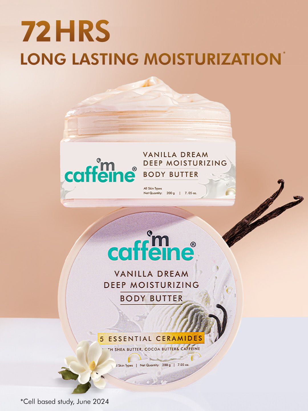 

MCaffeine Vanilla Dream Deep Moisturising Body Butter - 200gm, White