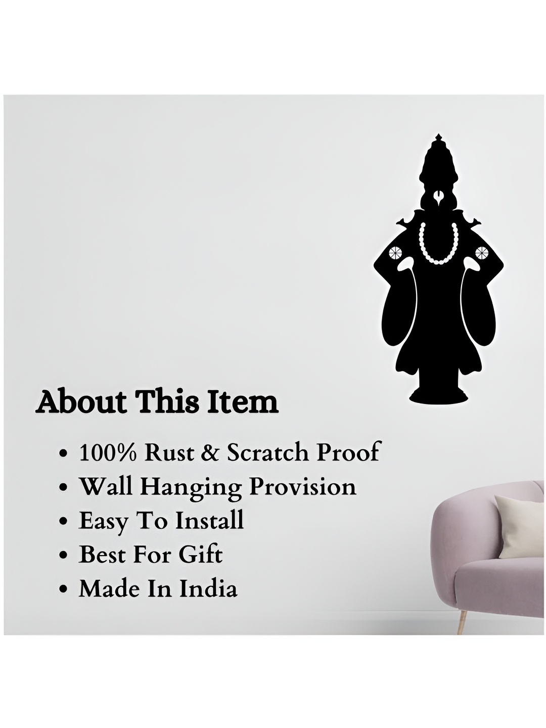 

ARTROOMS Black Lord Vitthal Metal Wall Hangings