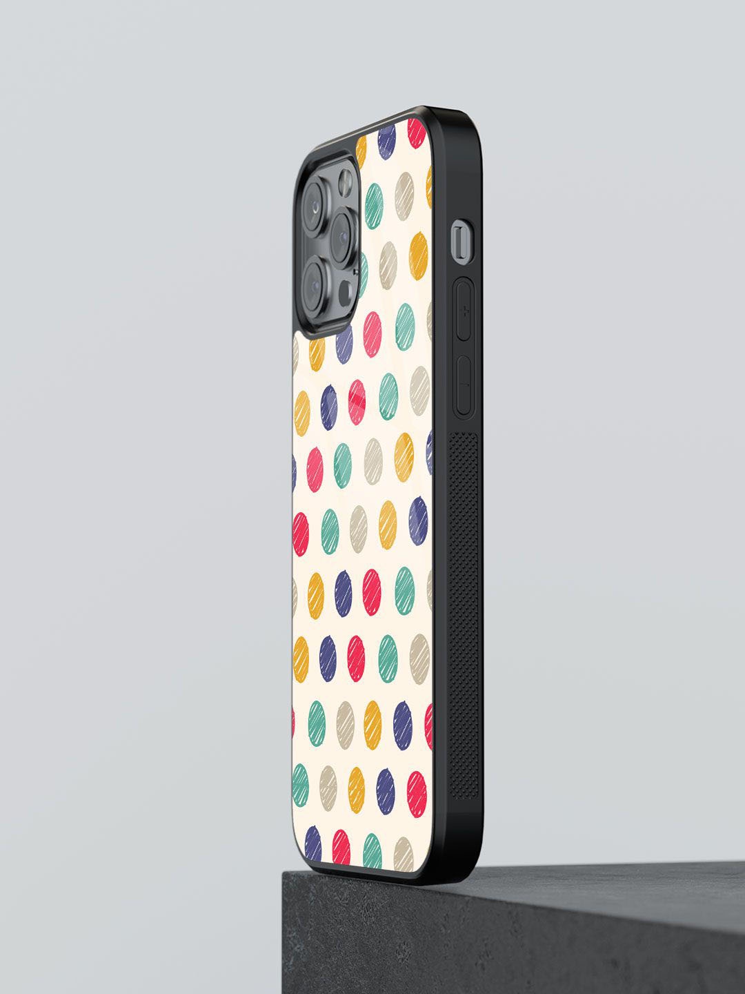 

macmerise Geometric Printed iPhone 12 Pro Back Case Mobile Accessories, Cream