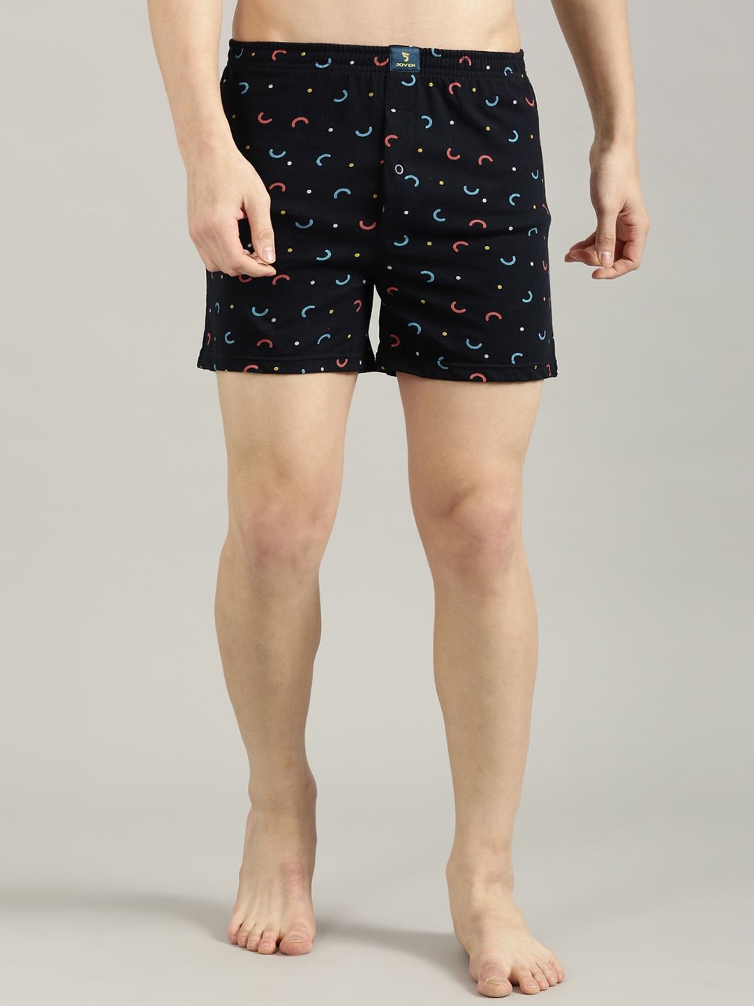 

Joven Men Printed Pure Cotton Boxers JB1K-10, Navy blue