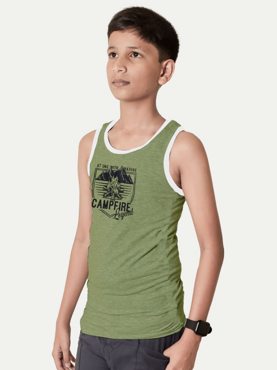 

BAESD Boys Graphic Printed Round Neck T-shirt, Green