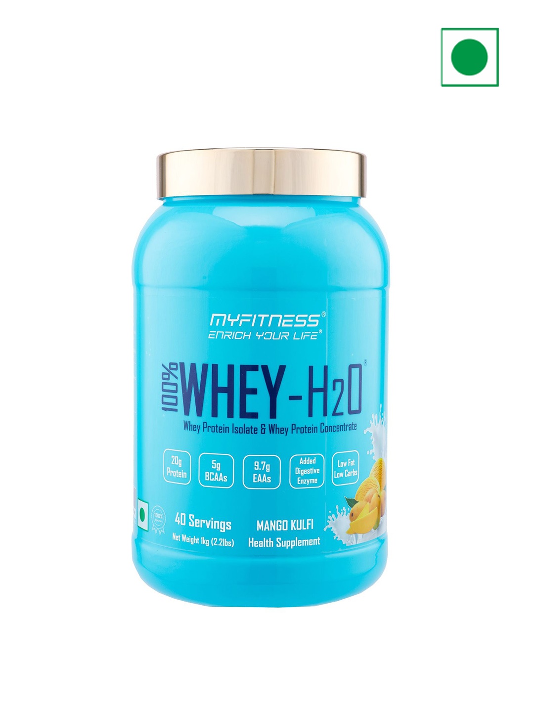 

Myfitness 100% Whey H2O Mango Kulfi - 1kg, Blue