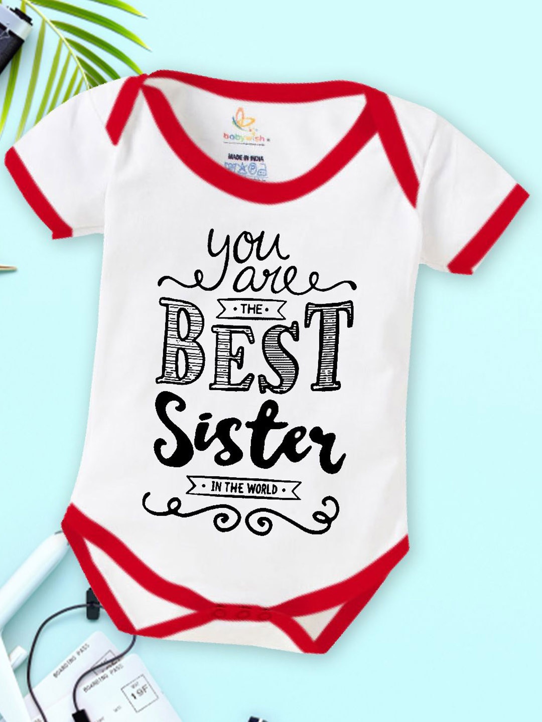 

Babywish Infants Printed Cotton Bodysuit, White