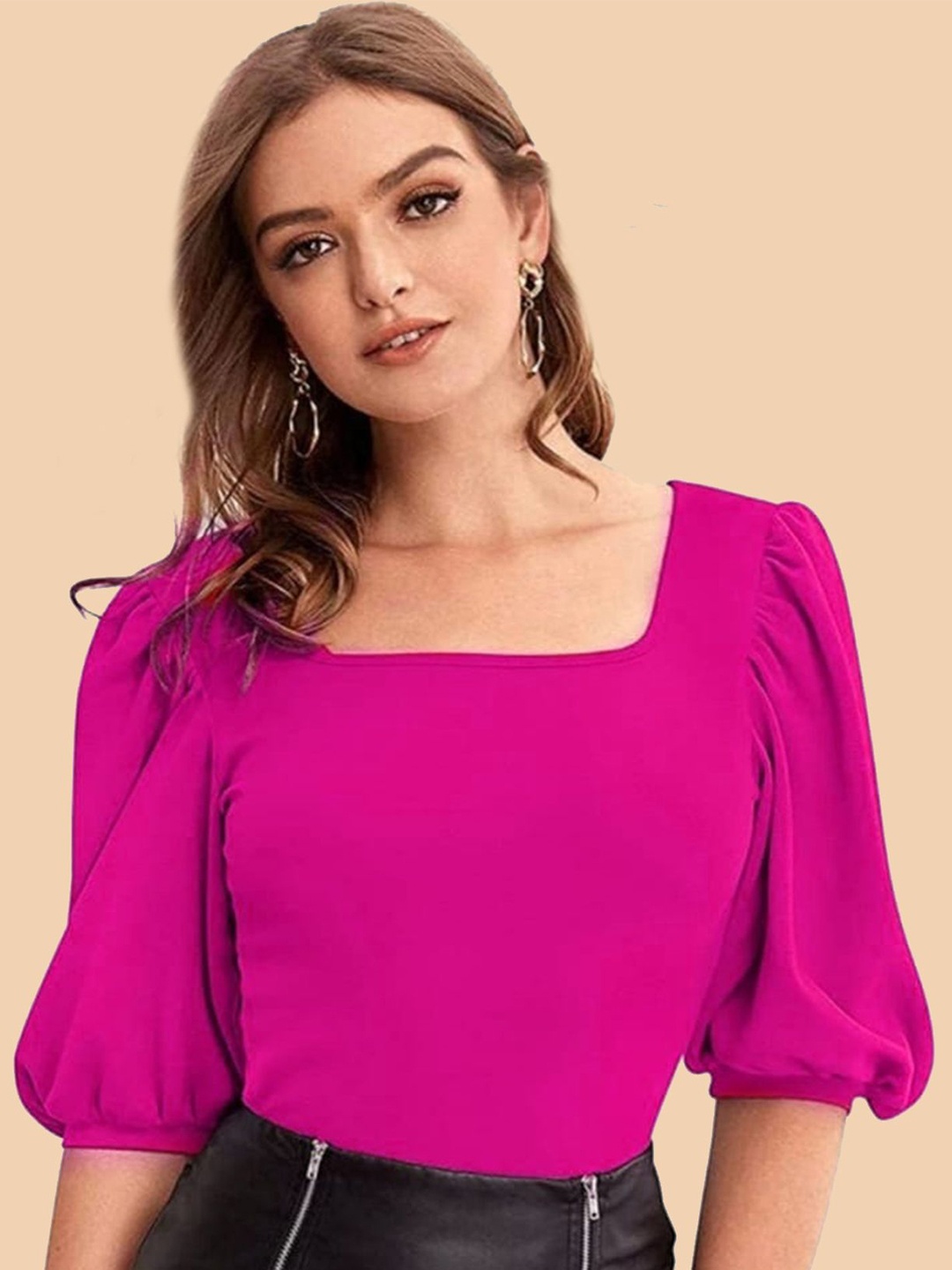 

Dream Beauty Fashion Puff Sleeve Top, Pink