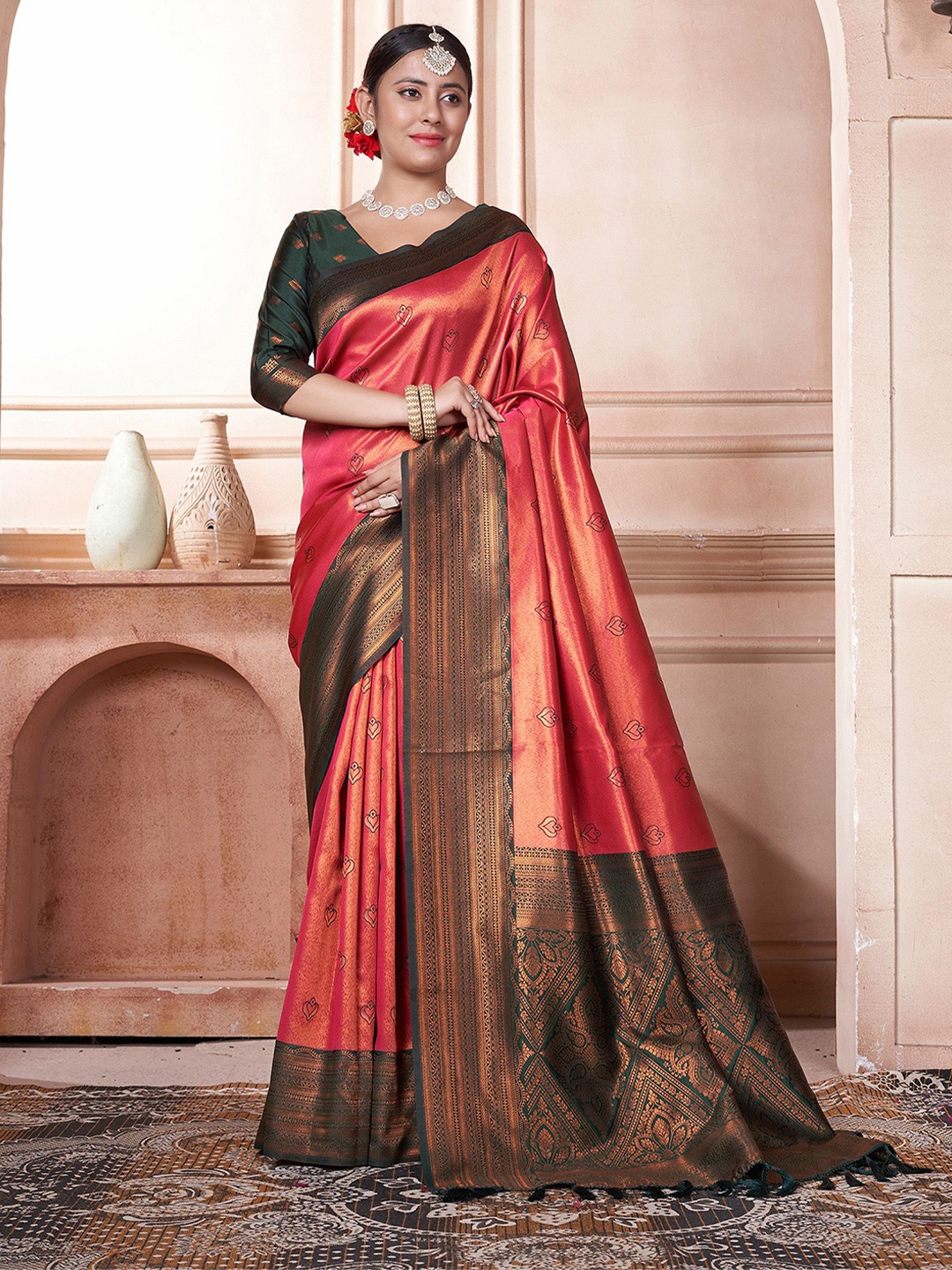 

Anouk Ethnic Motifs Zari Kanjeevaram Saree, Pink