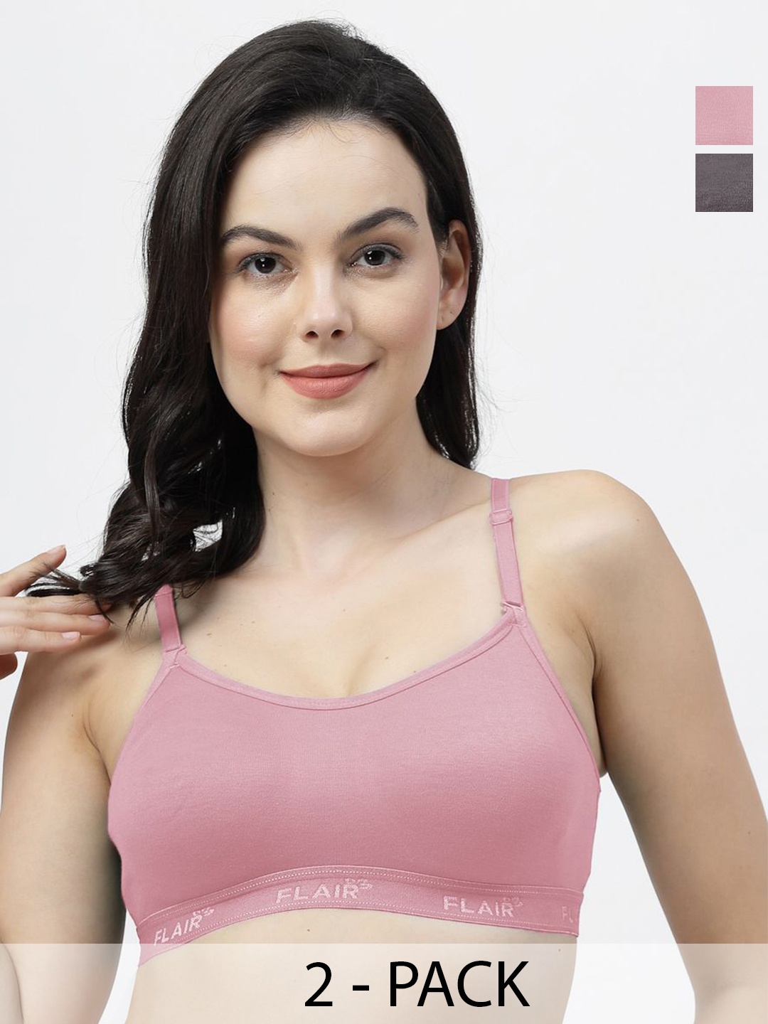 

SHYAM SONS FLAIR Pack Of 2 Wirefree Seamless Non Padded Bra, Pink