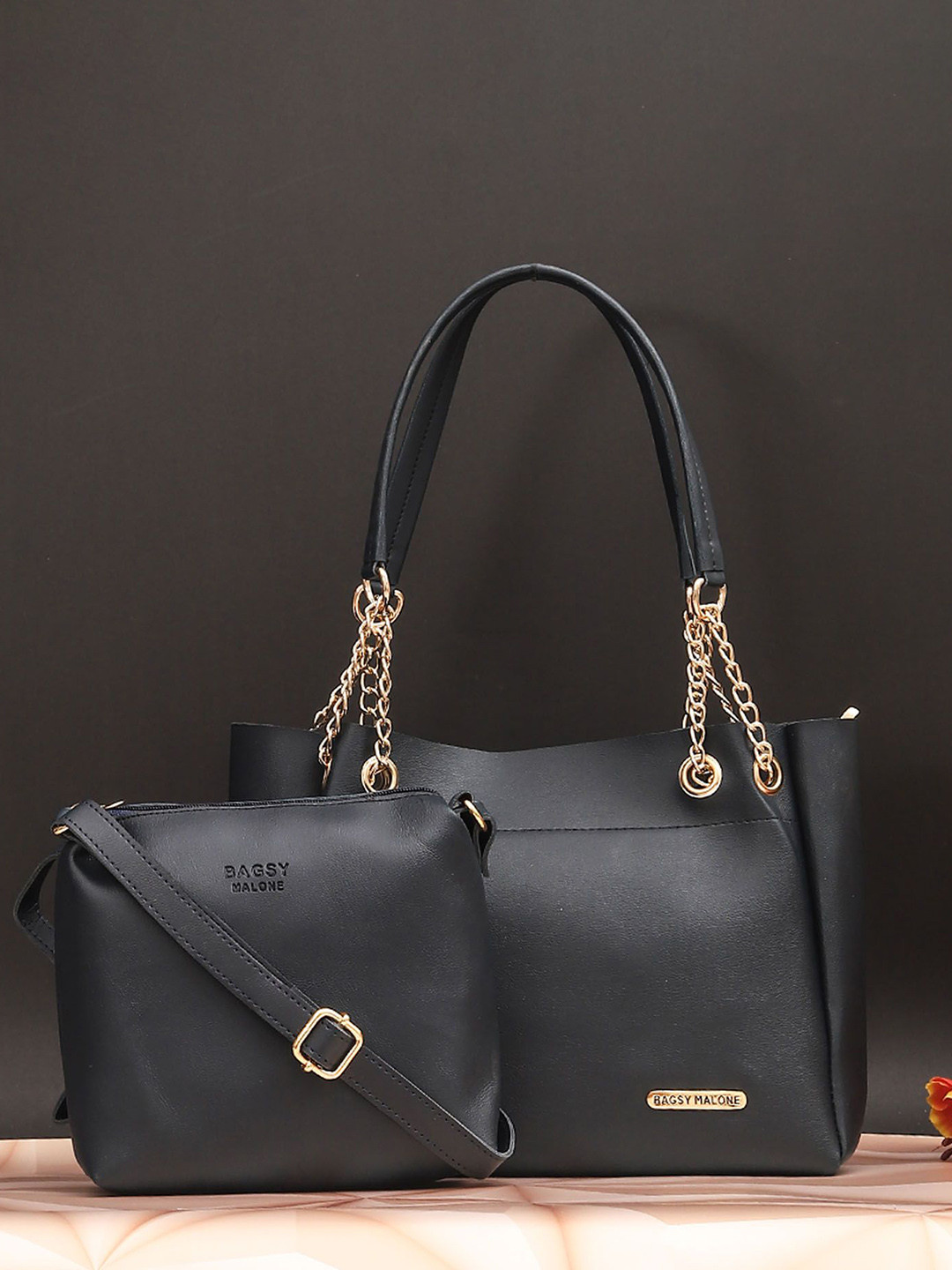 

Bagsy Malone PU Structured Handheld Bag, Black
