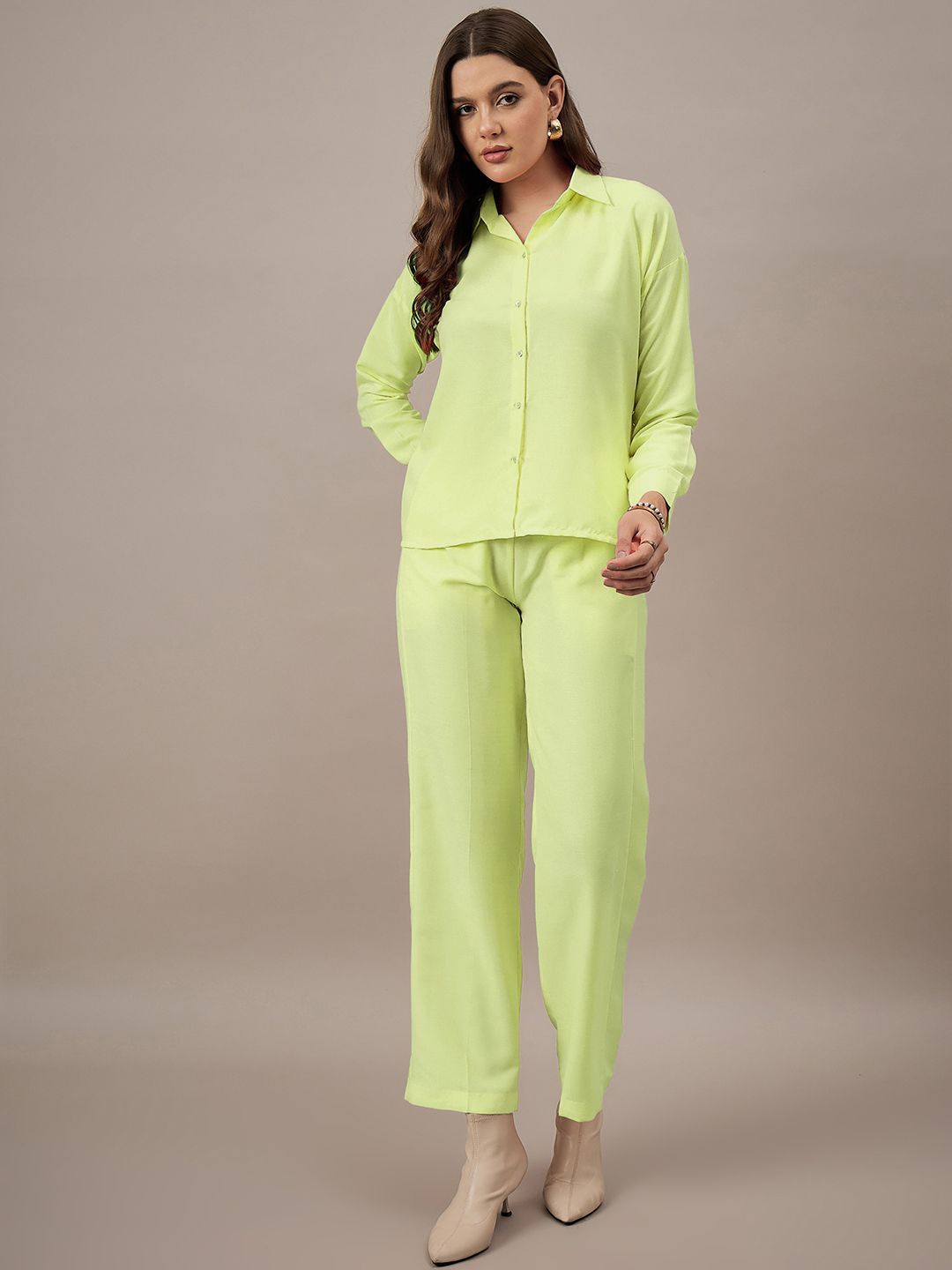 

The Roadster Lifestyle Co. Shirt & Trouser, Lime green