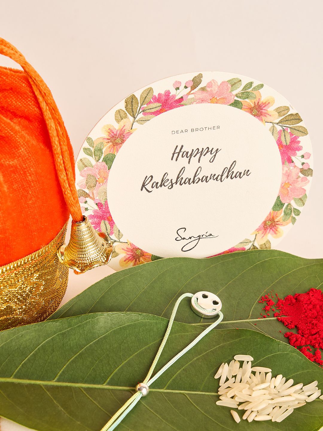 

Sangria Silver Toned & Yellow 925 Sterling Silver Thread Rakhi