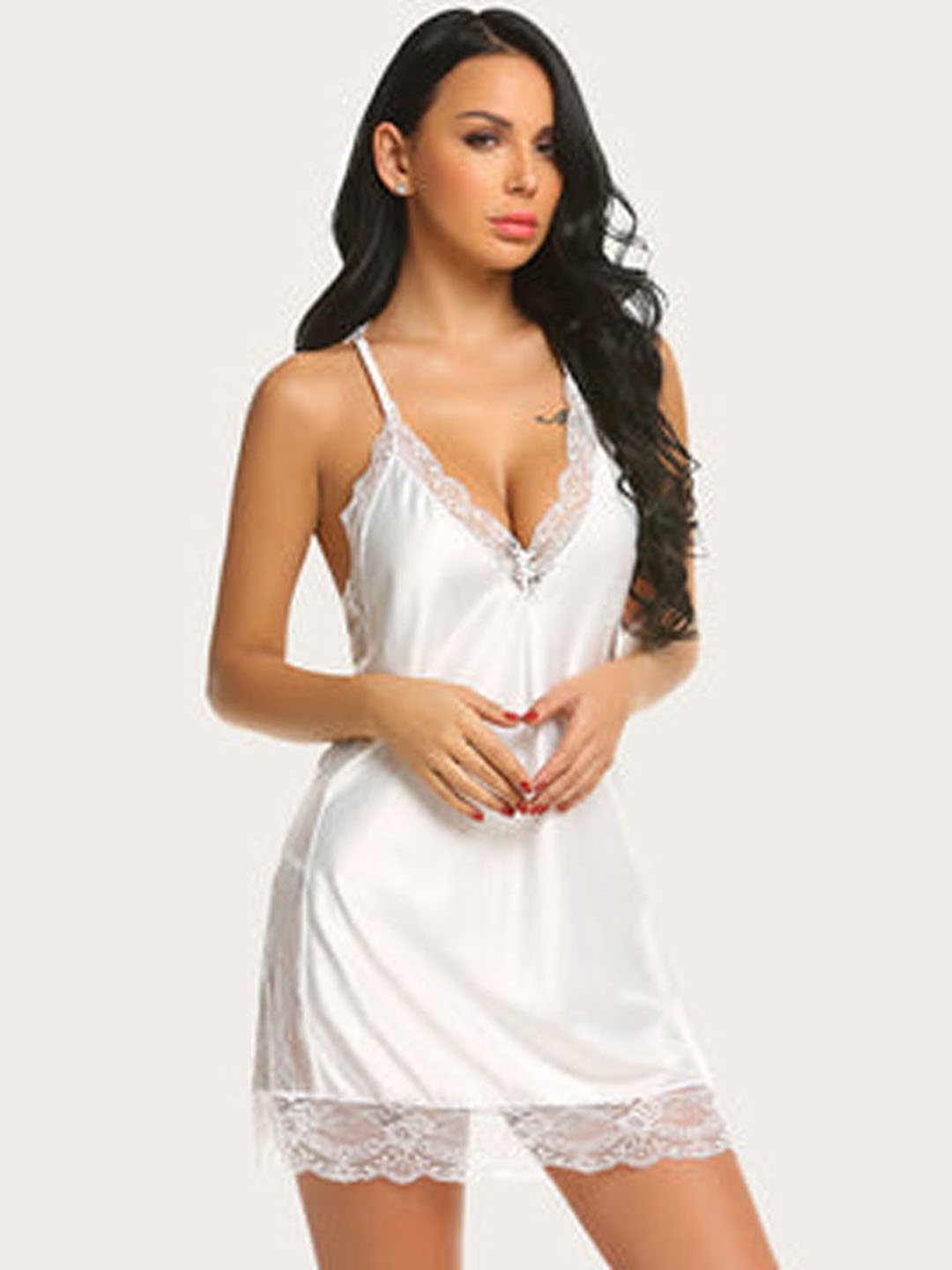 

Xivir Satin Baby Doll, White
