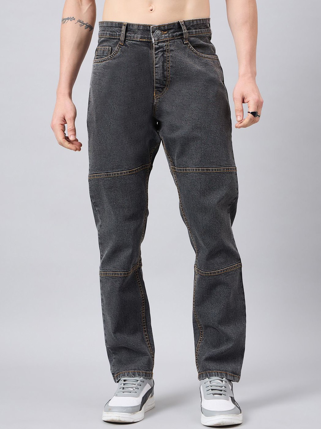 

STUDIO NEXX Men Relaxed Fit Stretchable Jeans, Grey