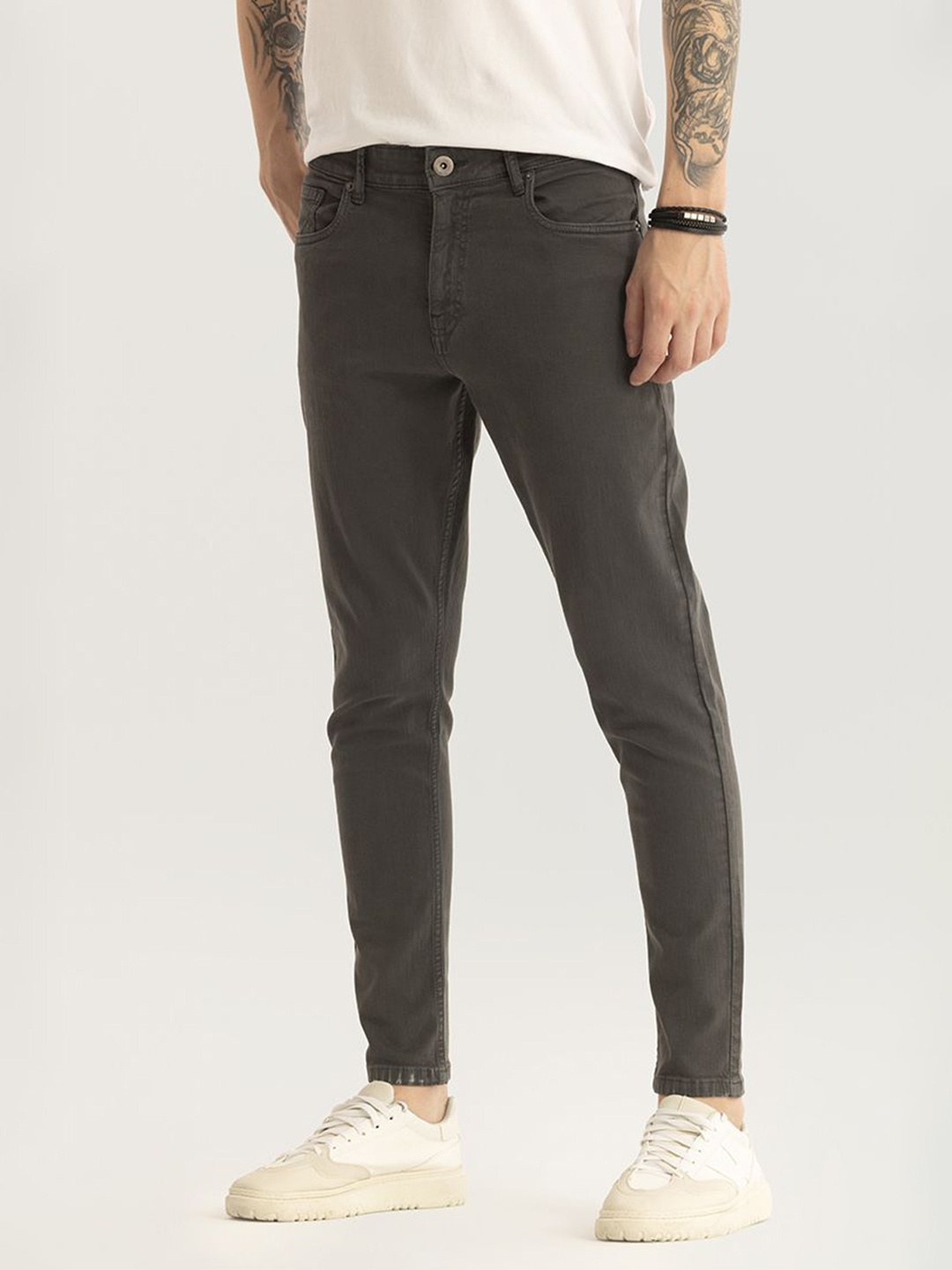 

Snitch Men Narrow Skinny Fit Stretchable Jeans, Grey