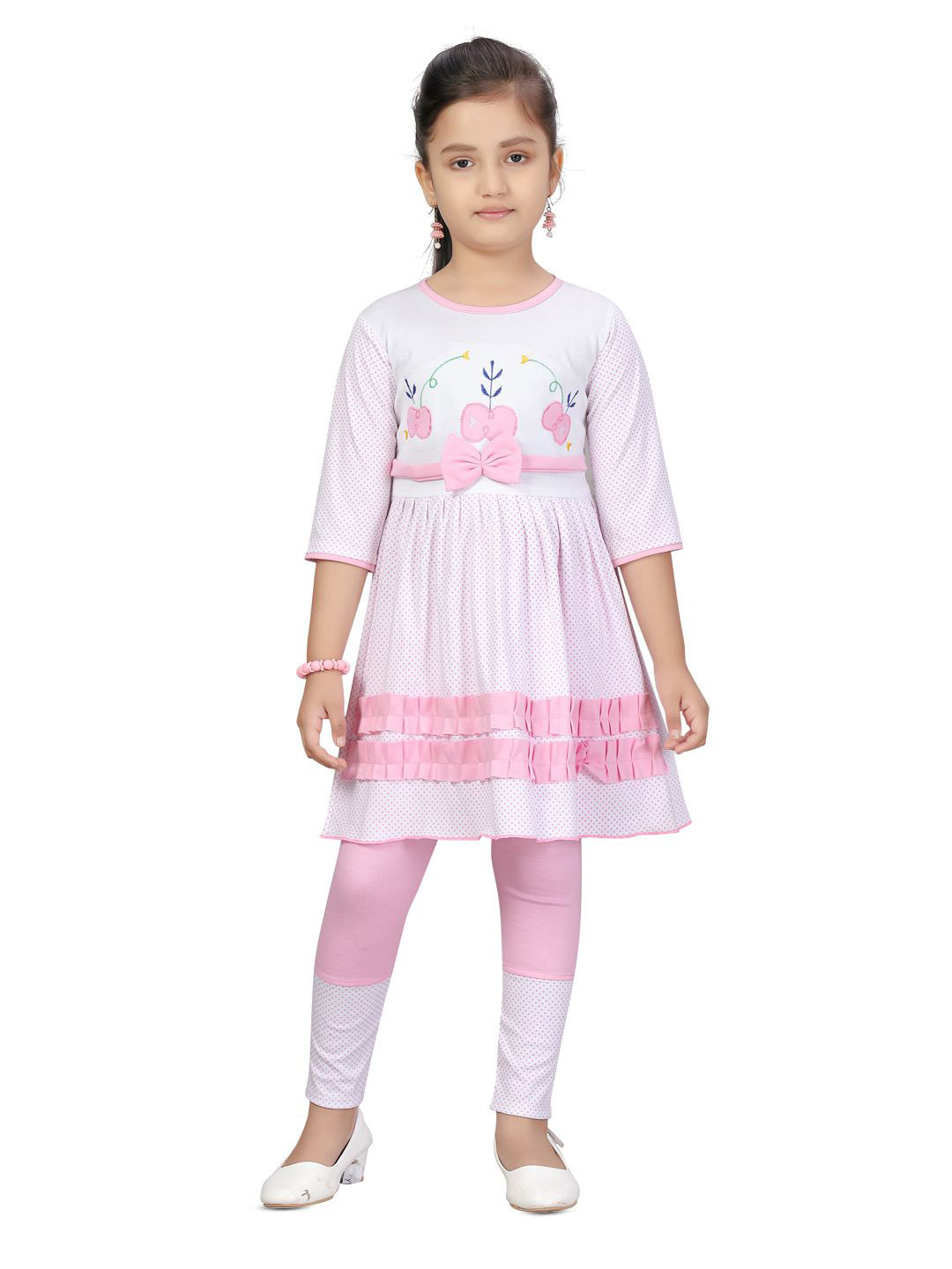 

BAESD Girls Pure Cotton Top with Leggings, Pink